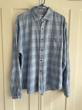 Peter Millar Men's Blue Italian Flannel Long Sleeve Shirt XL 100% Cotton
